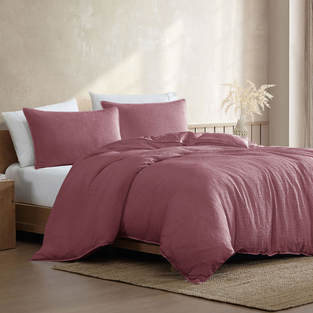 Ardor Boardwalk Quilt Cover Bedding Set w/ Pillowcase - Lipstick