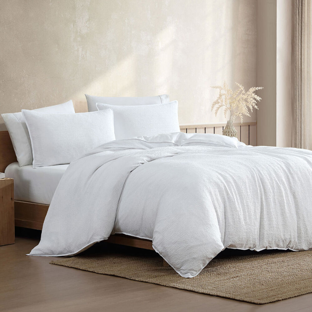 Ardor Boardwalk Quilt Cover Bedding Set w/ Pillowcase - White