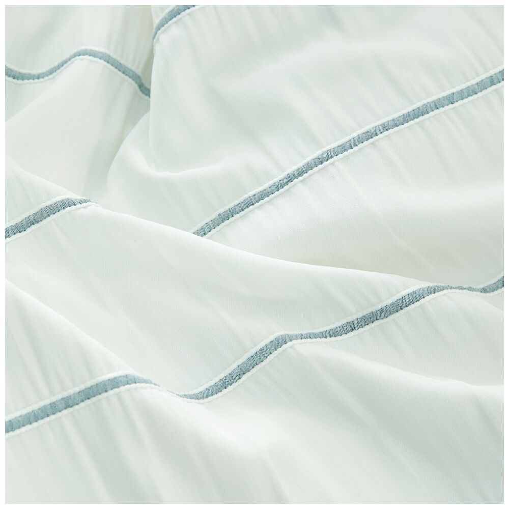Ardor Rusched Stripe Pattern Potts Bay Quilt Duvet Cover Set Blue — image 2