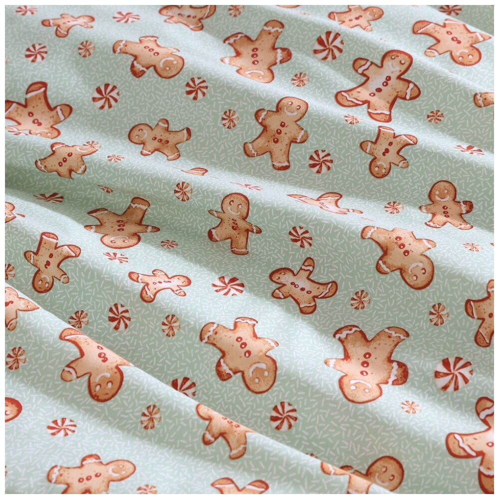 Ardor Festive Gingerbread Man Quilt Duvet Cover Set Christmas Green — image 3