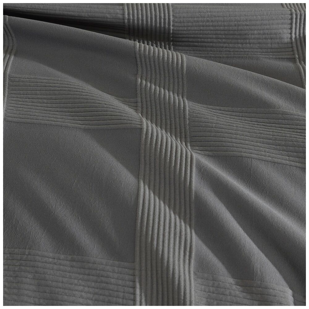 Ardor Shiloh Sutle Check Textured Quilt Duvet Cover Set Charcoal — image 2