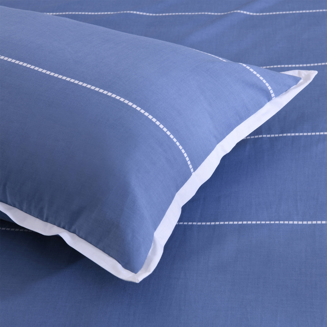 Jason Commercial Queen Bed Calista Printed Quilt Cover Set 210x210cm Indigo — image 3