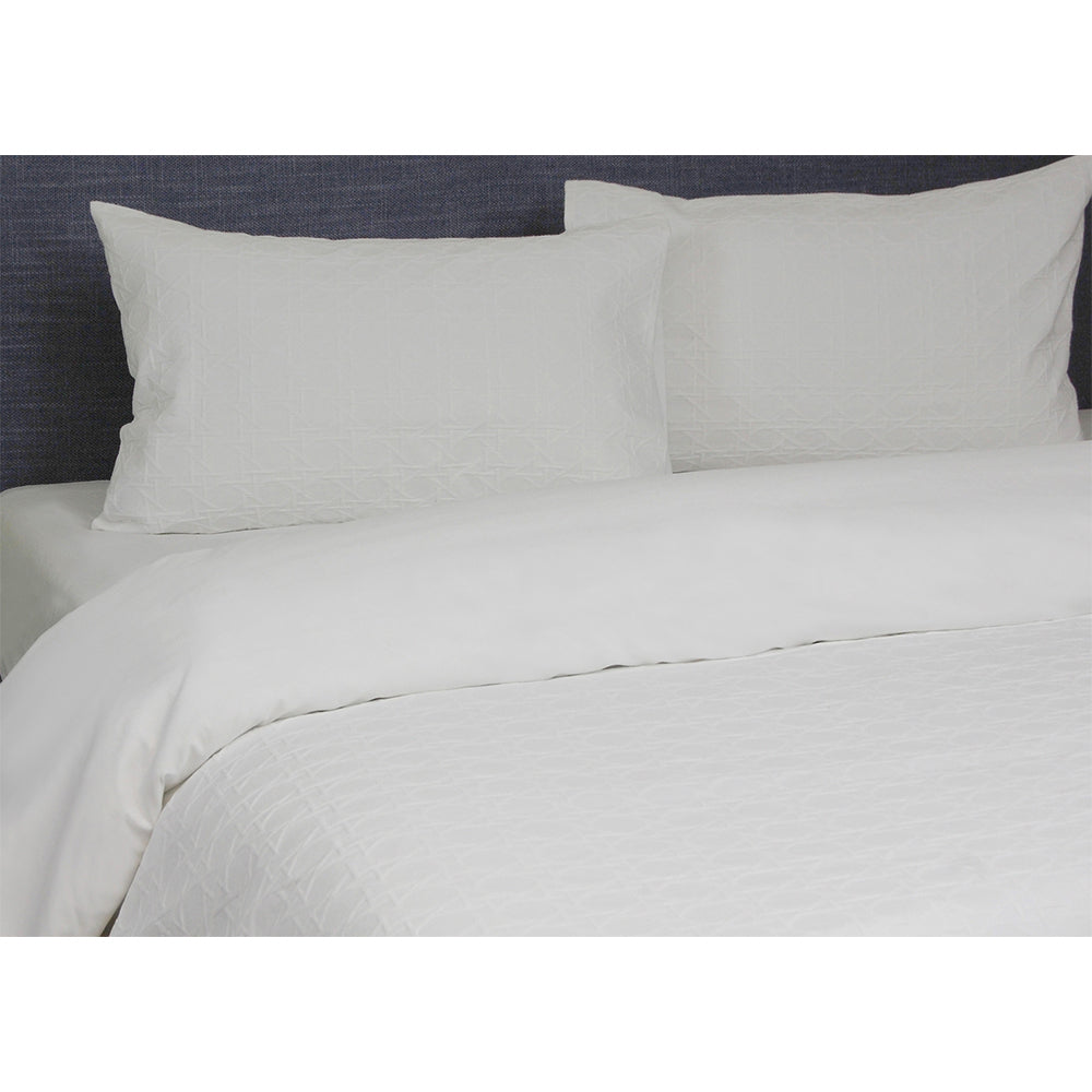 Jason Commercial King Bed Premium Villa Matelasse Quilt Cover Set 240x210cm WHT