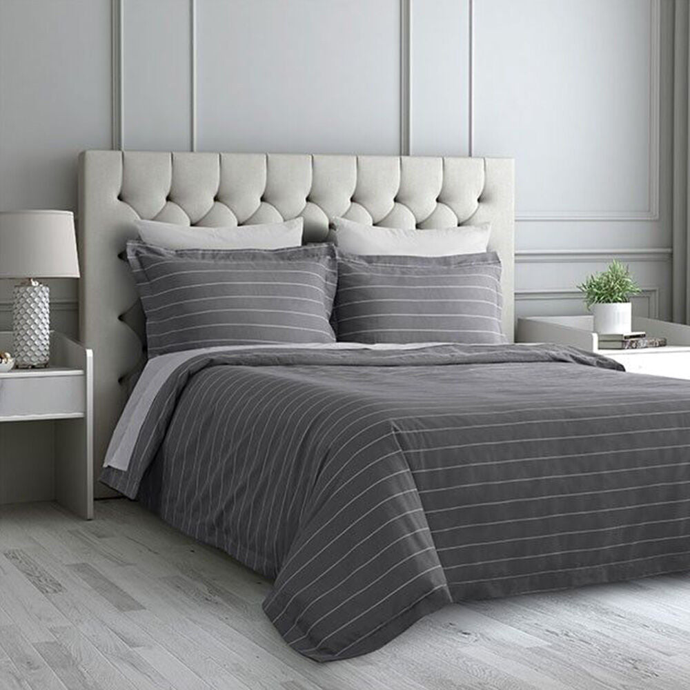 Jason Commercial Studio Stripe Quilt Cover Set Slate — image 2