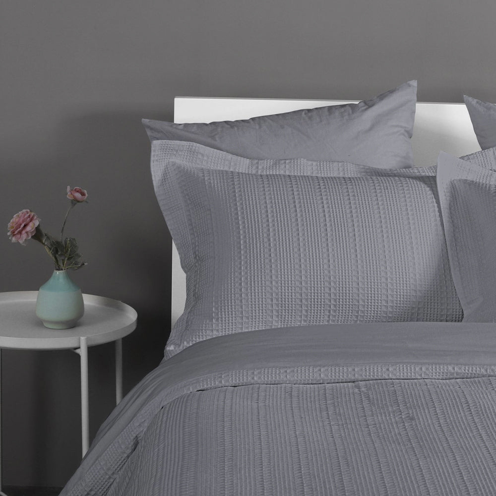 Onkaparinga Queen Bed/Bedroom Cotton Quilt Cover Bedding Set w/Pillowcases Grey — image 2