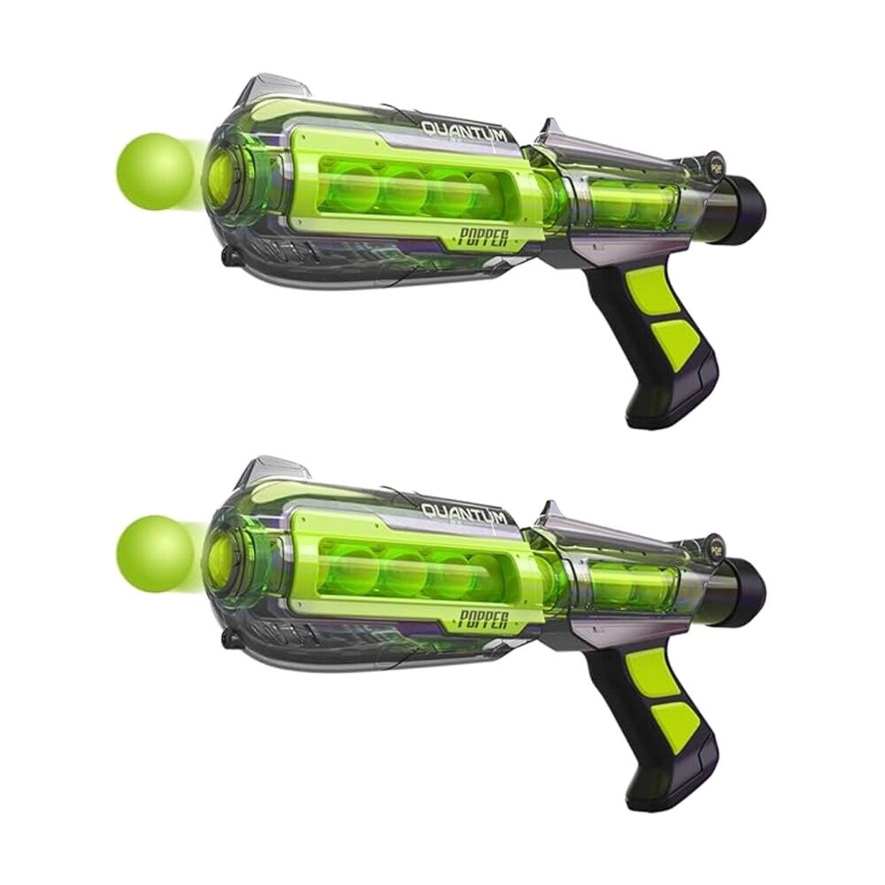 Pop Bro Quantum Popper w/ 12 Foam Balls Kids Green/Blue 3y+ Assorted (2 Pack)
