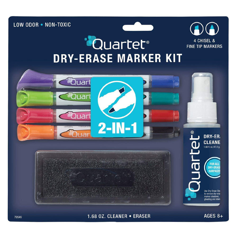 Quartet Eraser/ Liquid Cleaner & 4x 2in1 Markers Accessory Kit f/ Whiteboard (2 Pack) — image 5