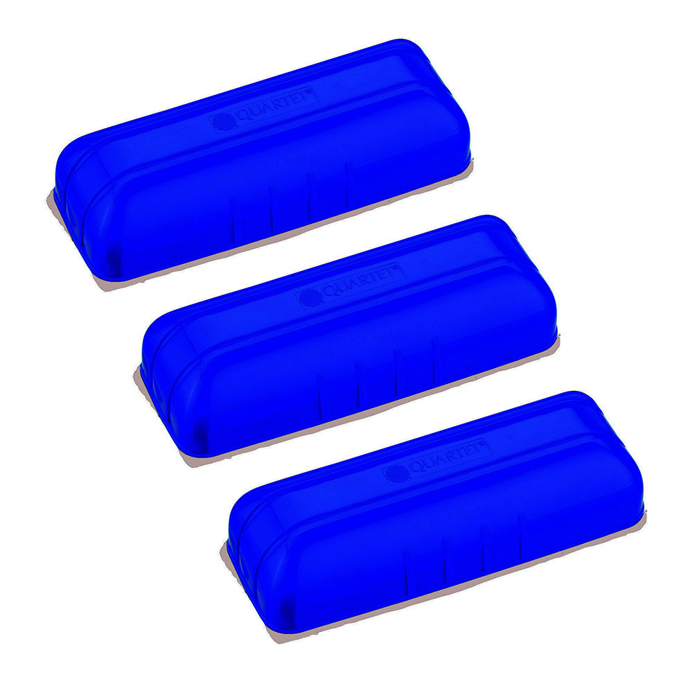 Quartet Flannel Eraser For Dry-Erase Whiteboard - Blue (3 Pack)