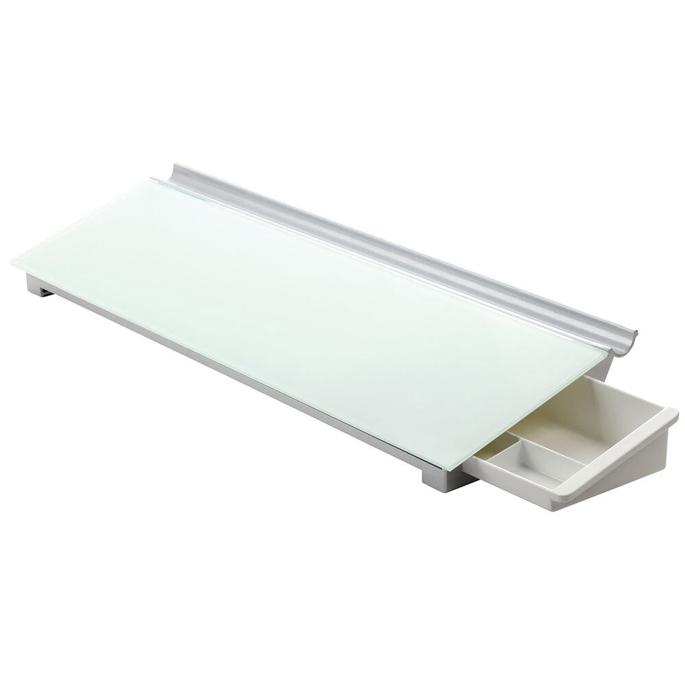 Quartet 150x460mm Glass Board Desk/Desktop Writing Pad w/ Storage Drawer White — image 2