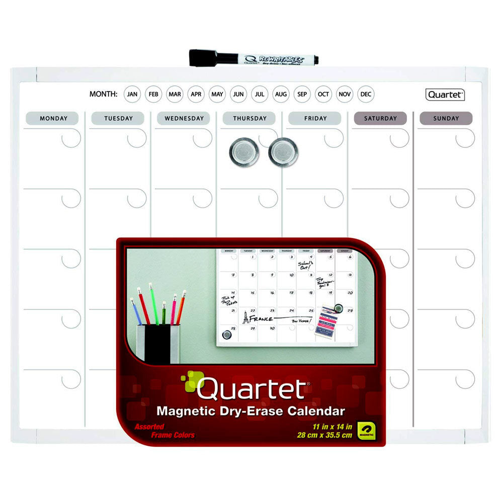 Quartet 28 x 36cm Basic Magnetic Whiteboard Calendar/Planner/Organiser w/ Pen — image 2