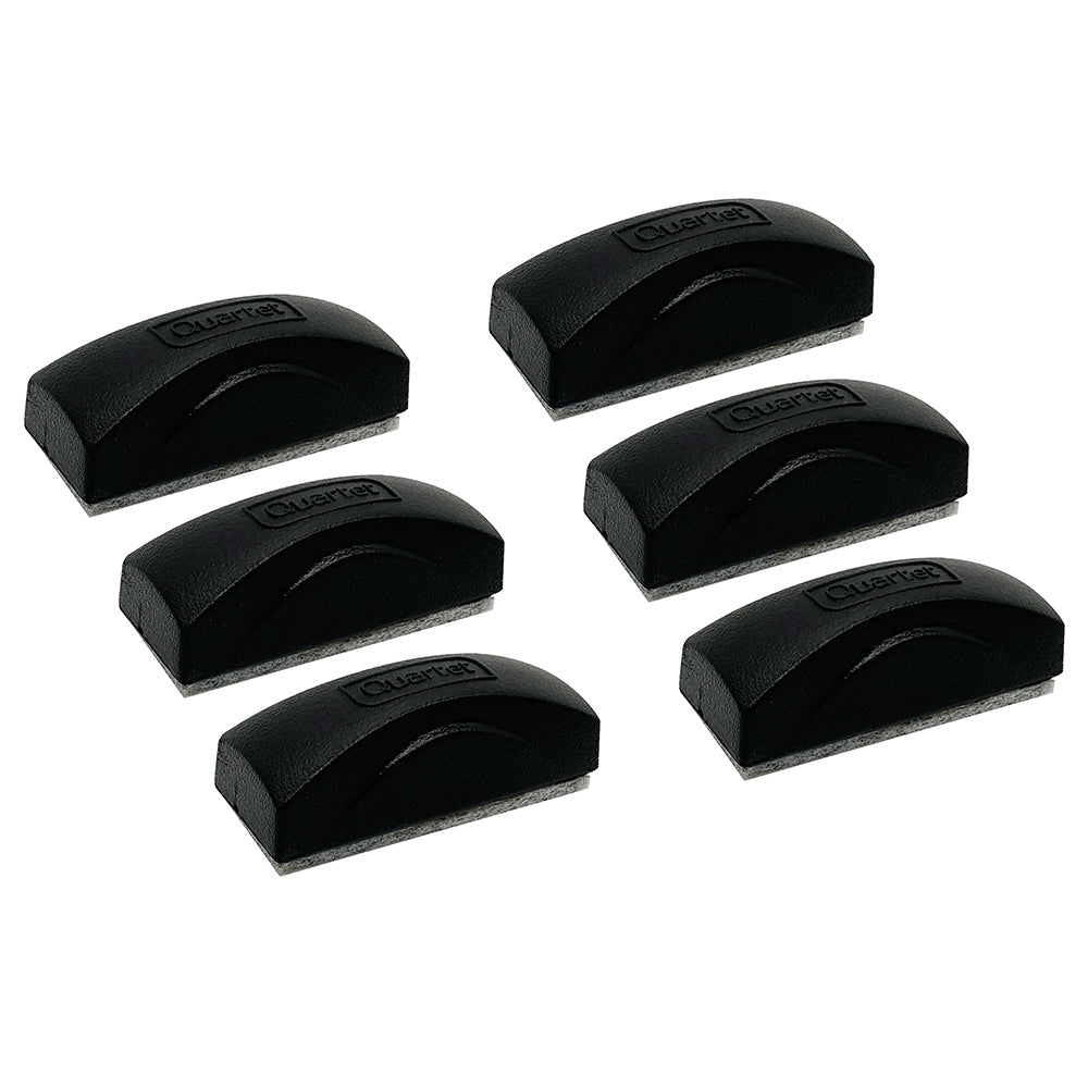 Quartet Mini Magnetic Eraser For Small Boards - Black (6 Pack)