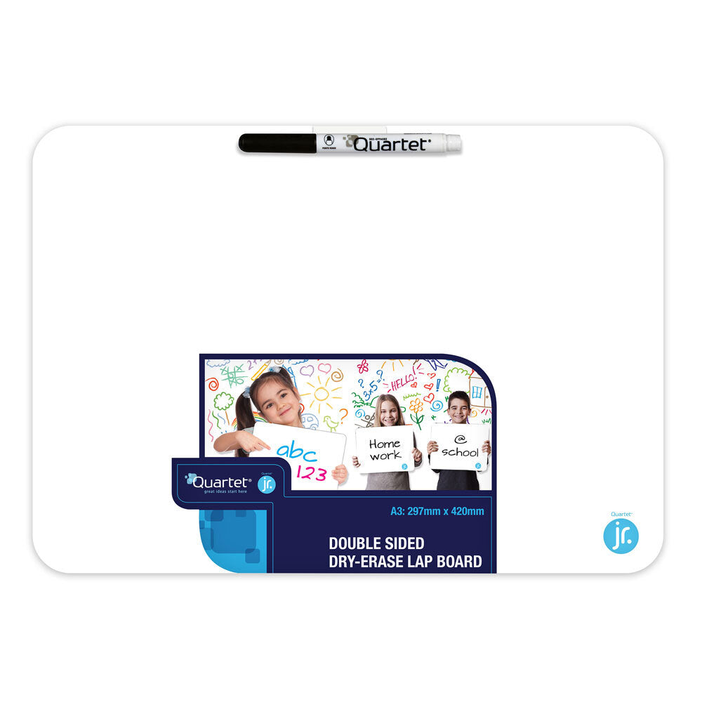 Quartet Double Sided A3 Lap Board Blank Whiteboard School/Home w/ Marker WHT (2 Pack) — image 2