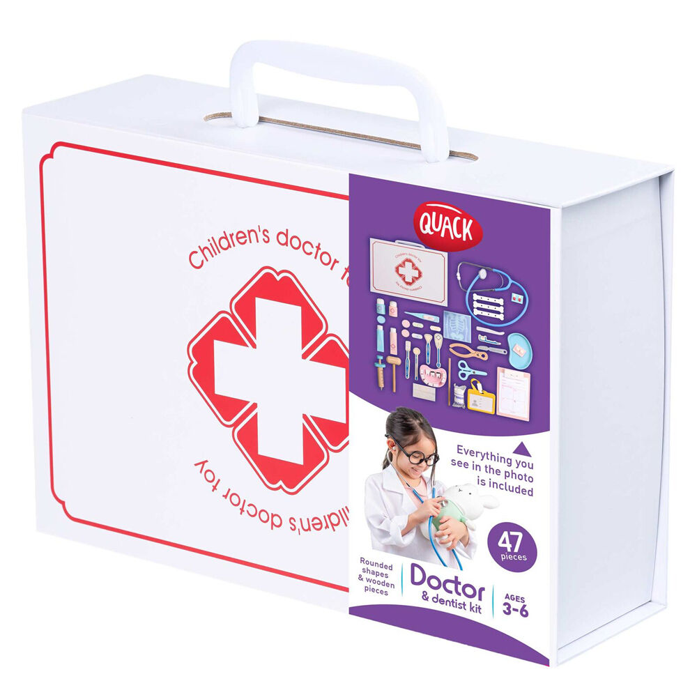 Quack 3y+ Medical Play Set Pretend Toy Timber Doctors & Dentist Kit — image 2