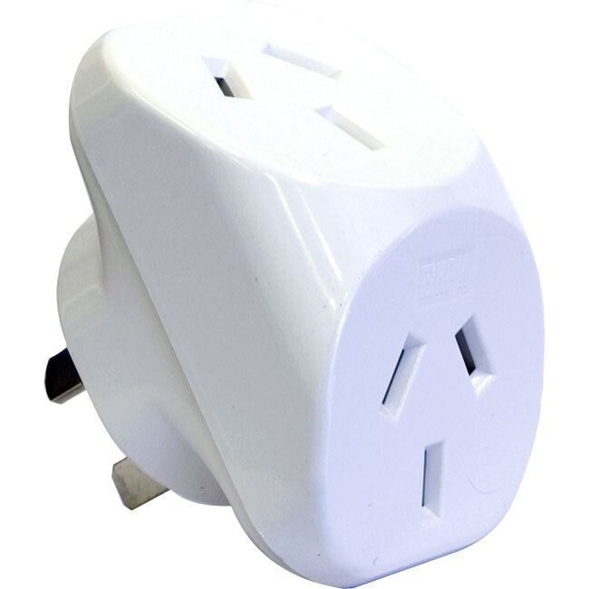 HPM 10A Mains Power Double Adaptor Twin Adapter Triangular Wall Plug White (3 Pack) — image 2