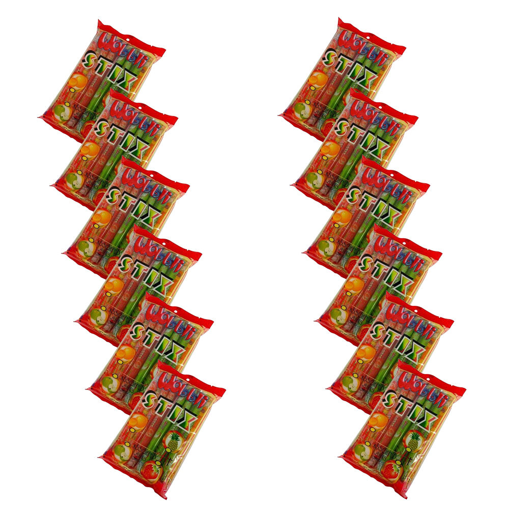 Wobbli 20pc Wobbli Fruit-Filled Jelly Stix Dairy-Free Lollies Candy 20ml Assorted (12 Pack)