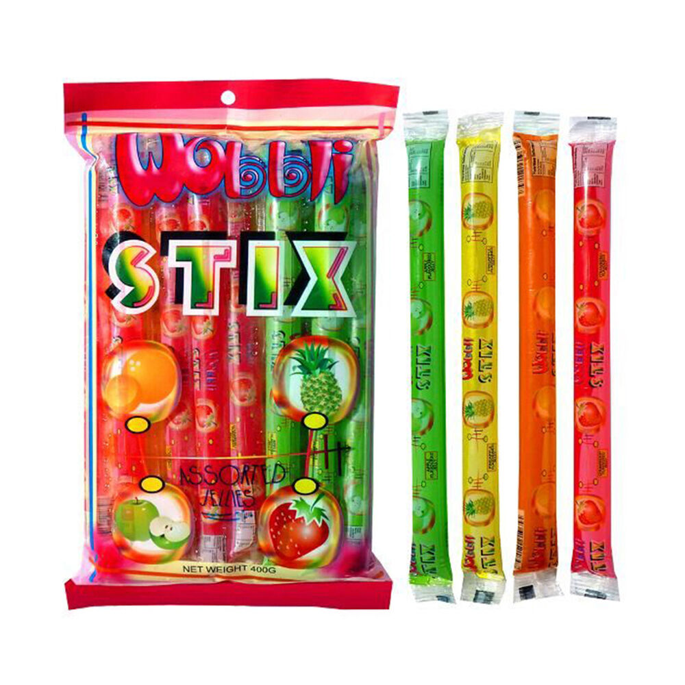 Wobbli Fruit-Filled Jelly Stix Dairy-Free Lollies 20ml Assorted (20 Pieces)
