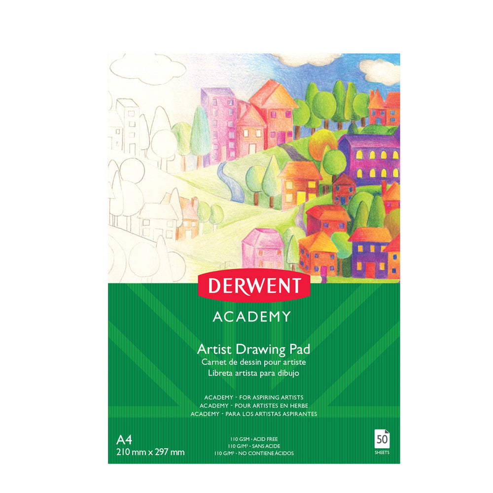 Derwent Academy Art Drawing/Sketch Paper Pad A4 Portrait 50 Sheet 110Gsm (5 Pack) — image 2