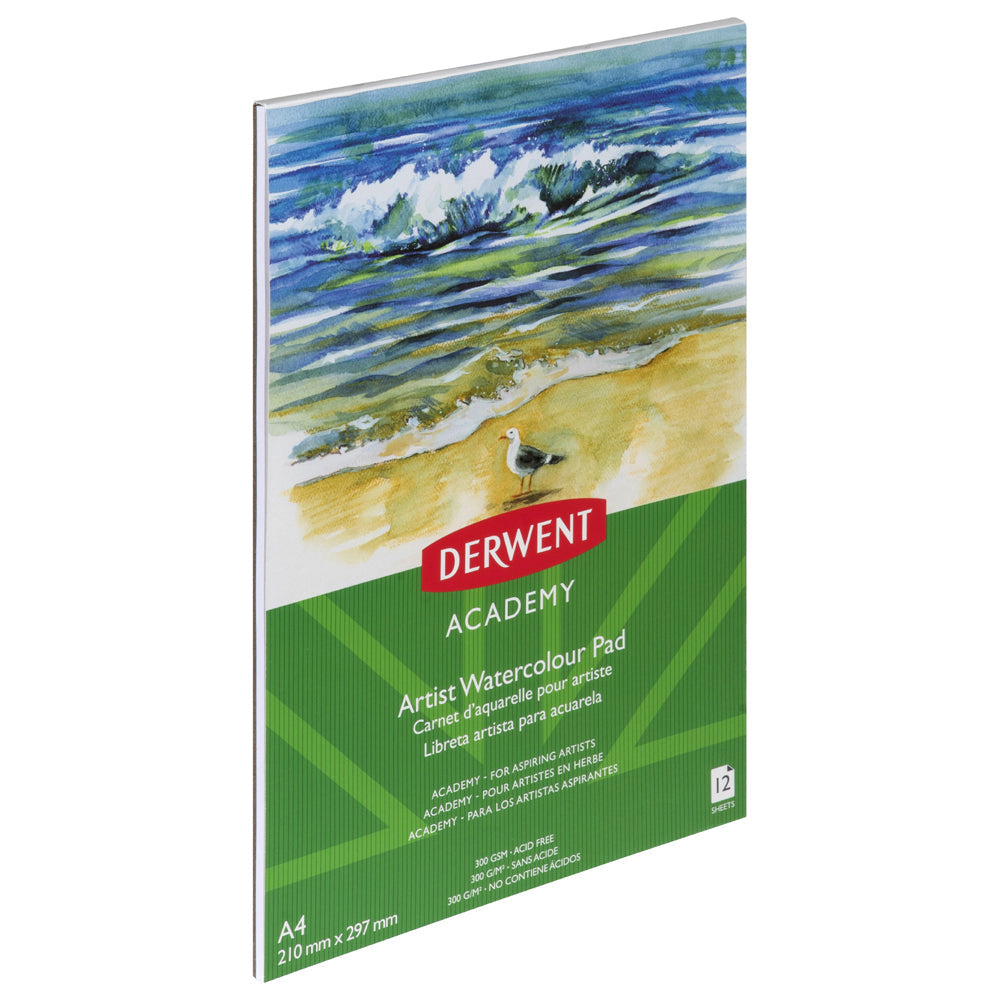 Derwent Academy Art/Craft Watercolour Paper Pad A4 Portrait 12 Sheet 300Gsm — image 2