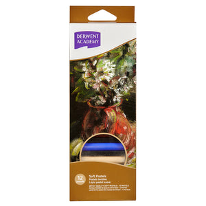 Derwent Academy Assorted Colour 10mm Soft Pastels Crayon Colouring/Painting (12 Pieces)