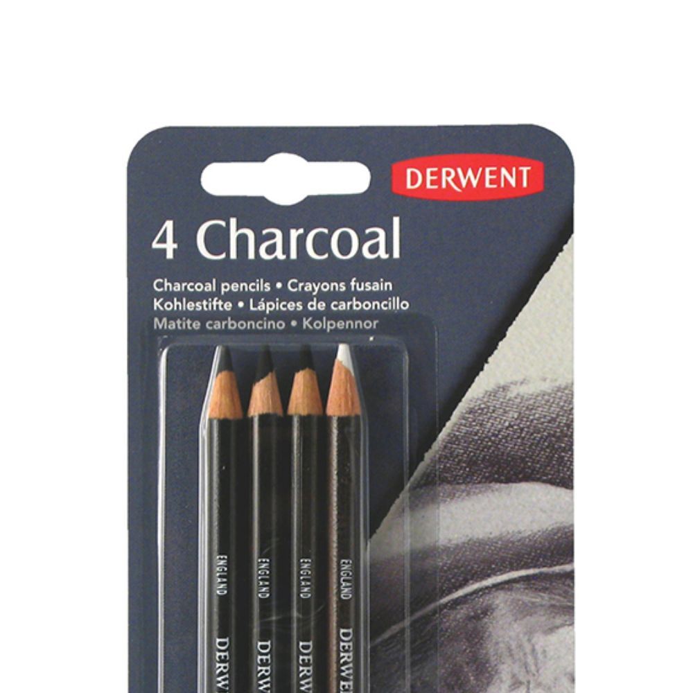 Derwent Art/Craft Charcoal Sketching Pencil White/Light/Medium/Dark Set (4 Pieces) — image 2