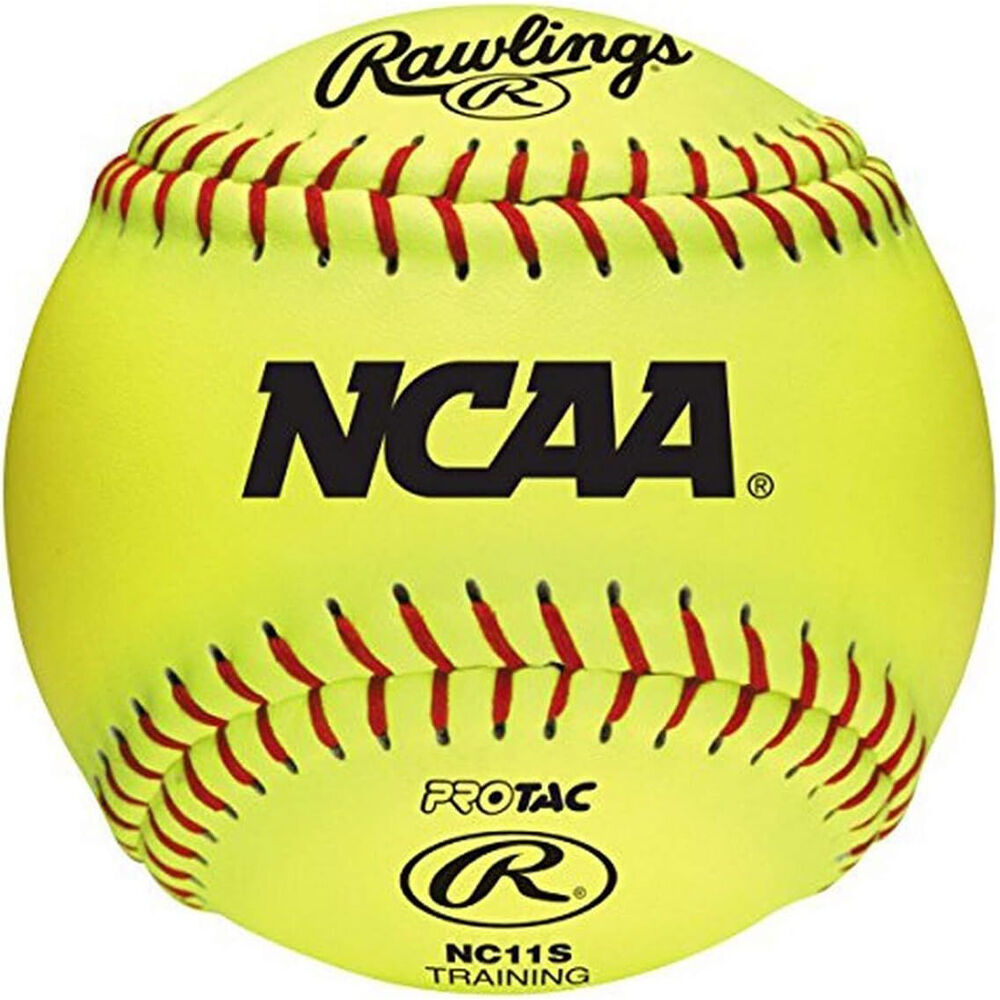 Rawlings 11" NCAA Soft Poly-Core Recreational Fastpitch Softball Yellow (2 Pack) — image 2
