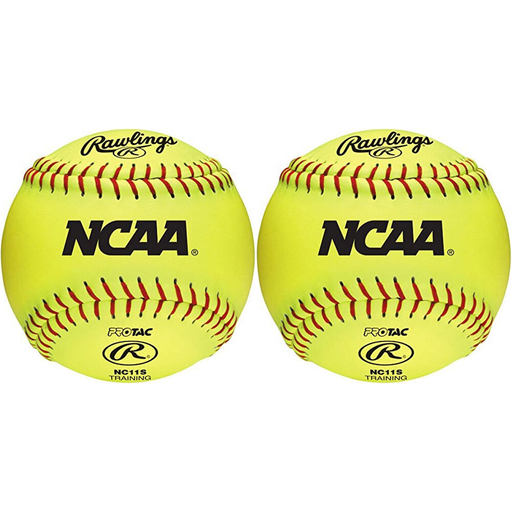 Rawlings 11" NCAA Soft Poly-Core Recreational Fastpitch Softball Yellow (2 Pack)