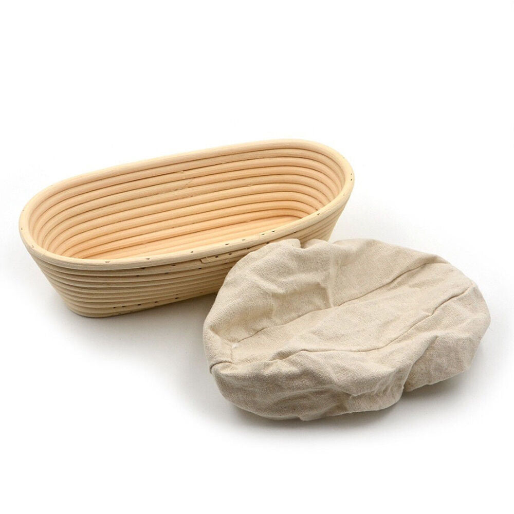 Brunswick Bakers Oval Rattan 23cm Bread Banneton w/ Lining Sourdough Basket (2 Pack) — image 2