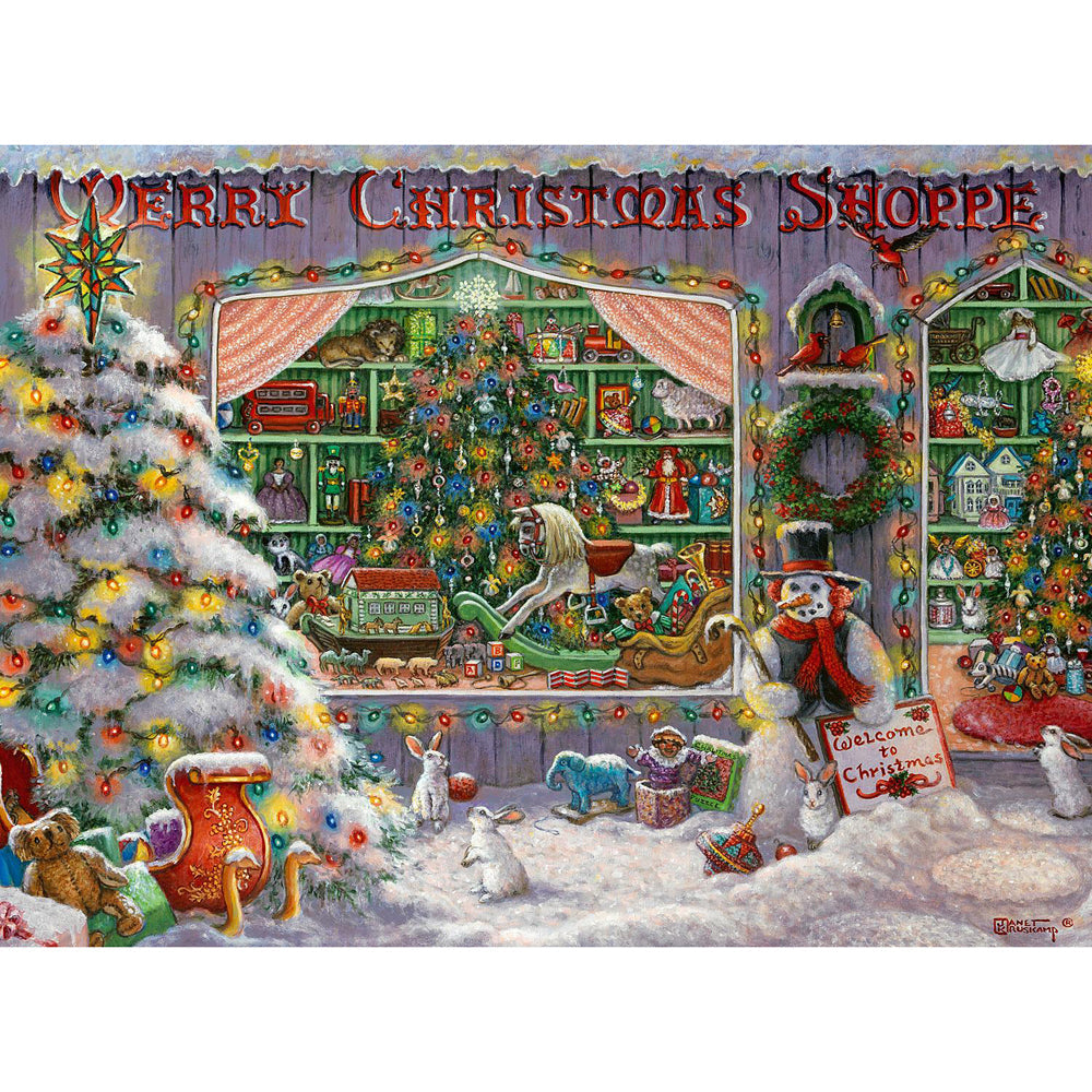 Ravensburger The Christmas Shop Jigsaw Themed Puzzle Piece Family Set (500 Pieces)