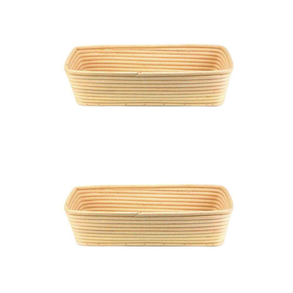 Brunswick Bakers Rectangle Rattan 32cm Bread Banneton Basket (2 Pack)
