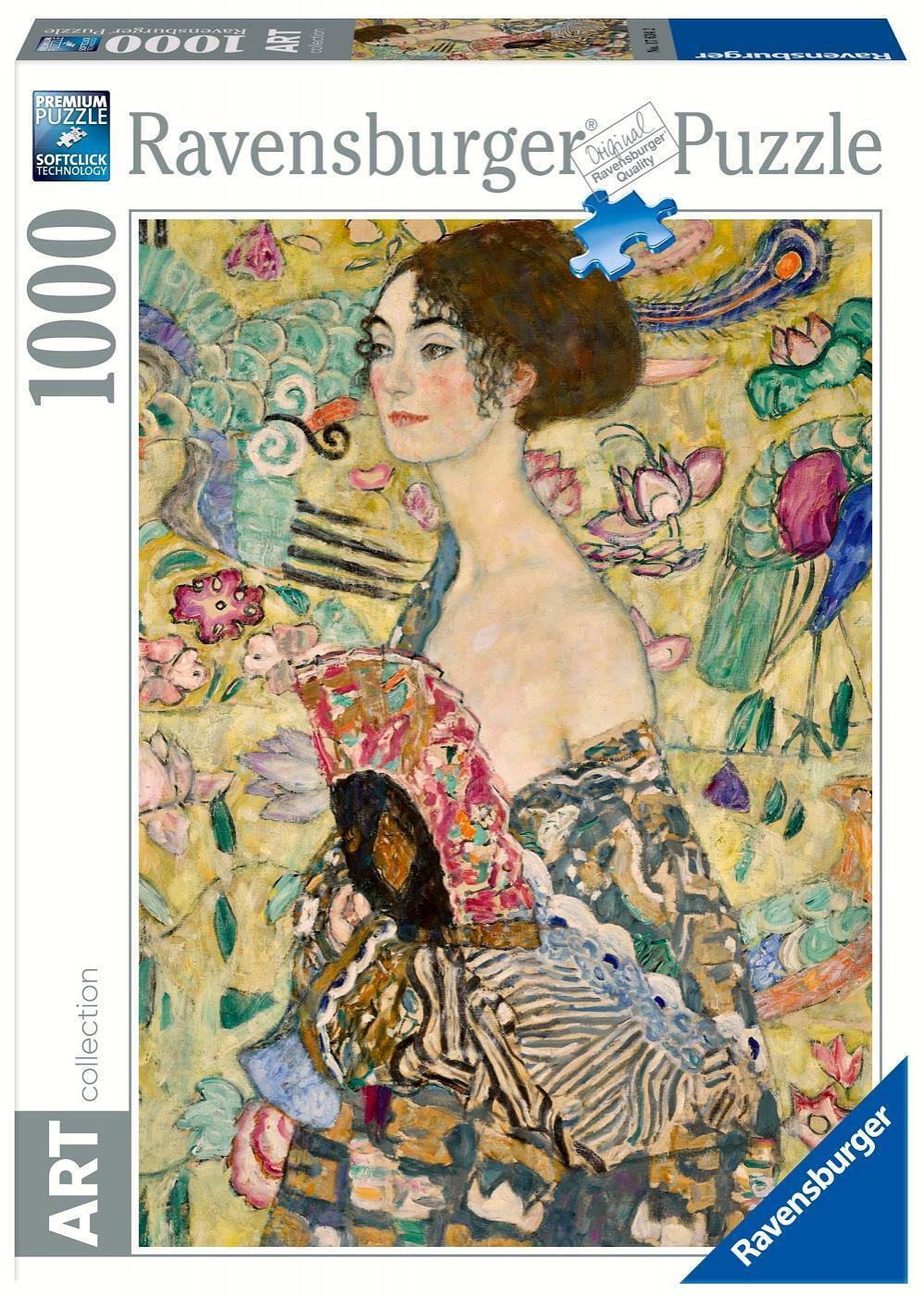 Ravensburger Klimt Lady With a Fan Jigsaw Puzzle Set Adults (1000 Pieces)