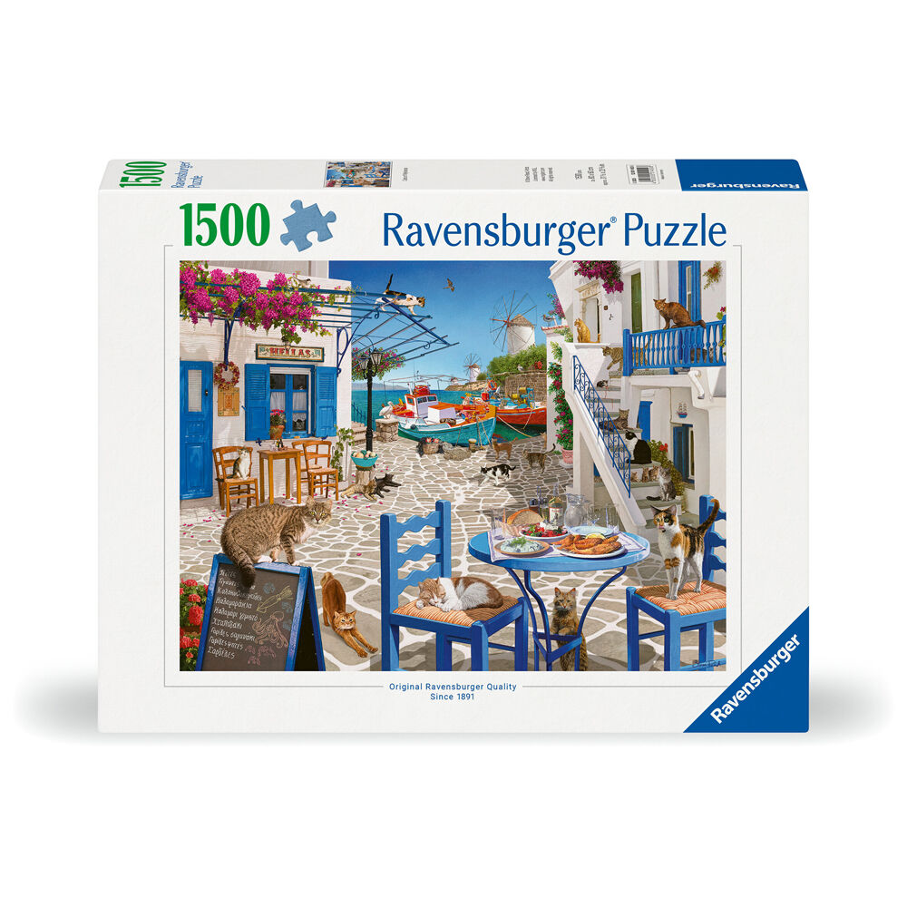 Ravensburger Cats Of Mykonos Jigsaw Puzzle Teens/Family 84x60cm 14y+ (1500 Pieces)