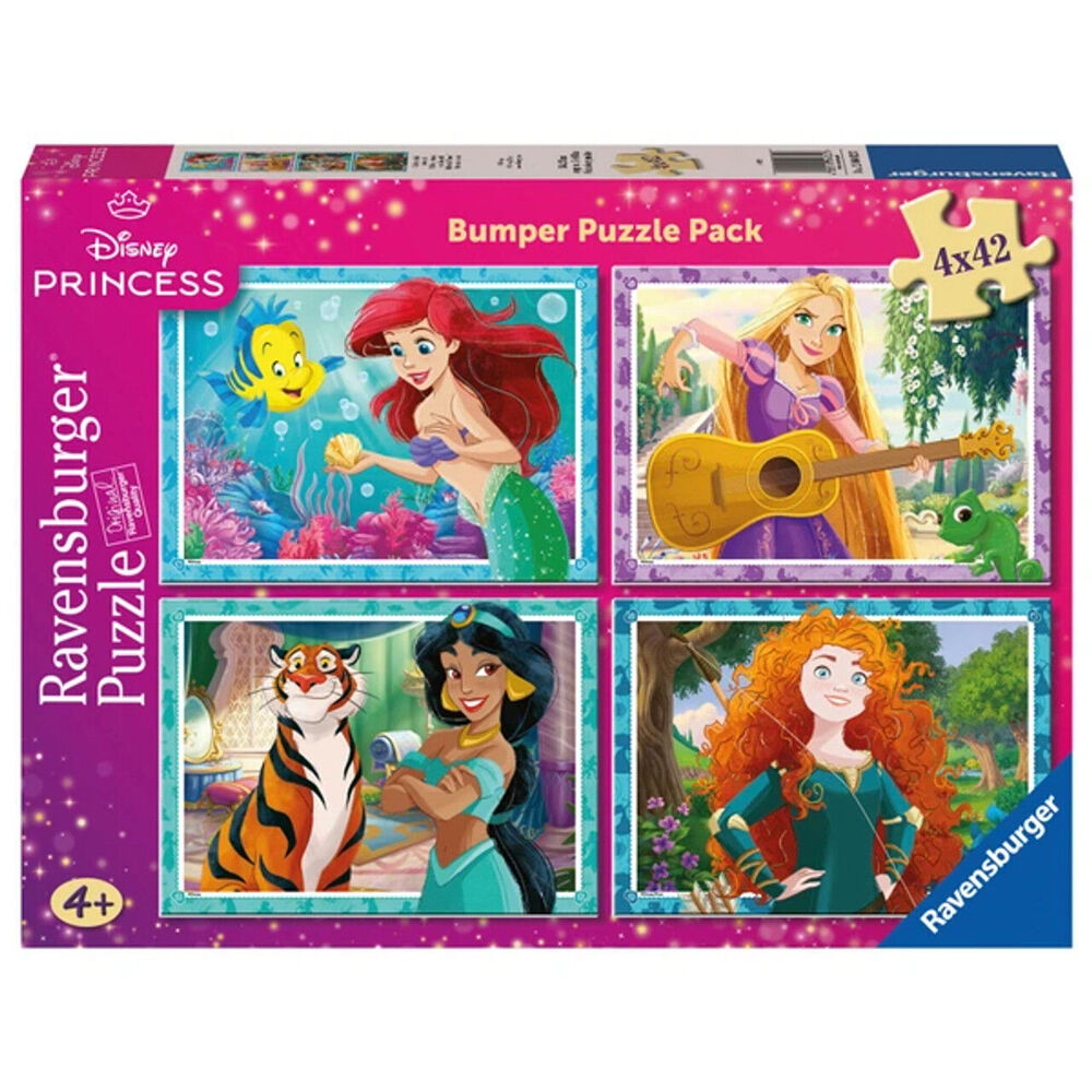 Ravensburger 4x42pc Ravensburger Disney Princess Bumper Pack Wooden Jigsaw Puzzle 4y+