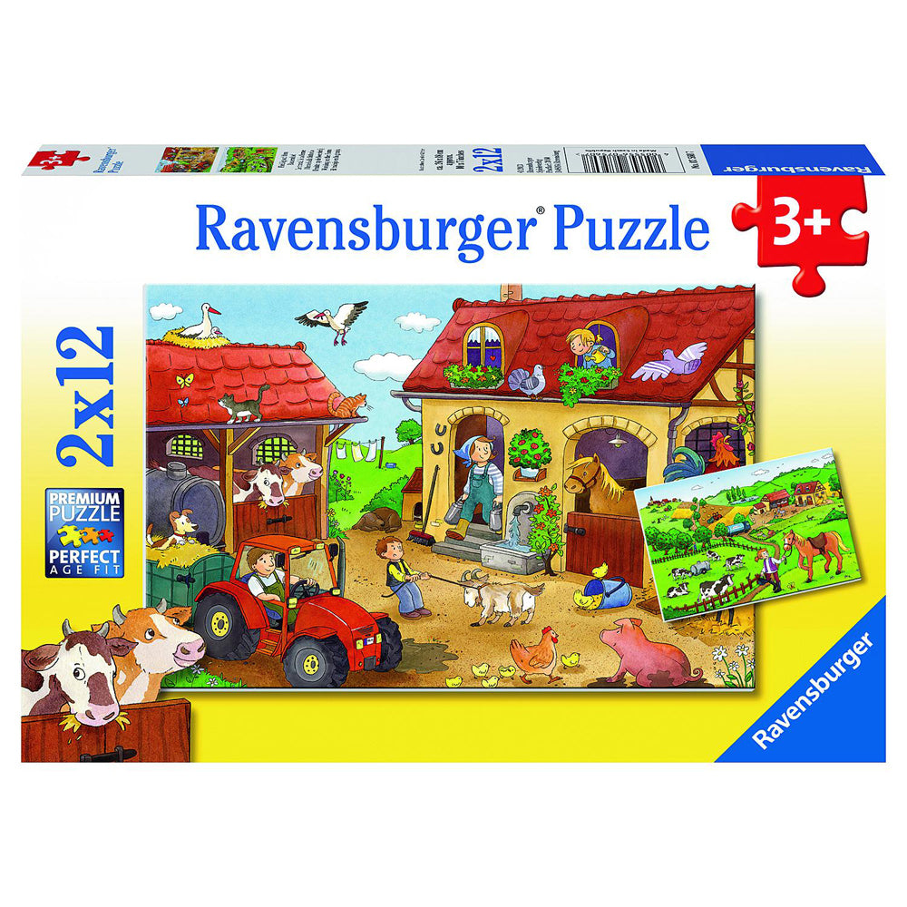 Ravensburger 2x12pc Ravensburger Working on the Farm Jigsaw Kids/Childrens Puzzle Pieces 3Y+