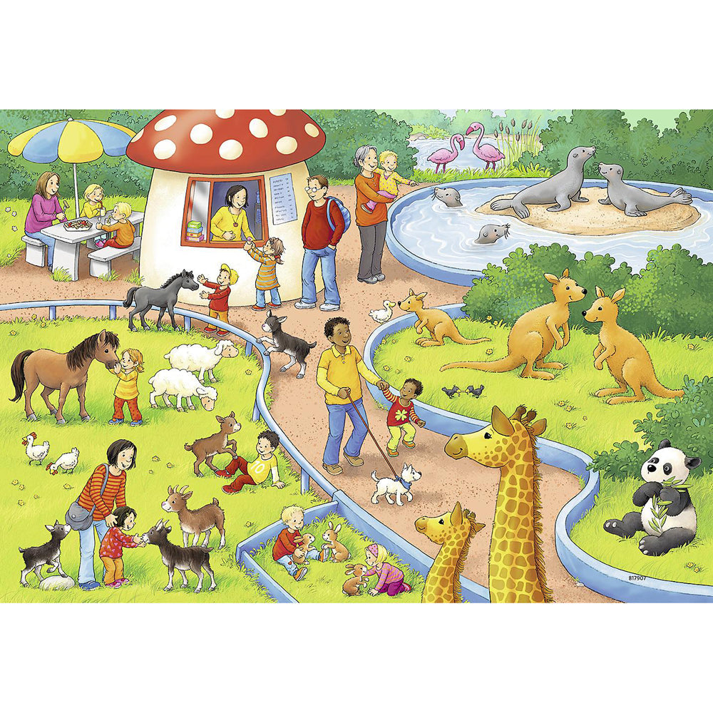 Ravensburger 2x24pc a Day At The Zoo Jigsaw Puzzle Set Wild Animal — image 2