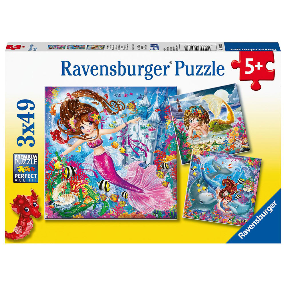 Ravensburger 3x49pc Charming Mermaids Jigsaw Kids Puzzle Set