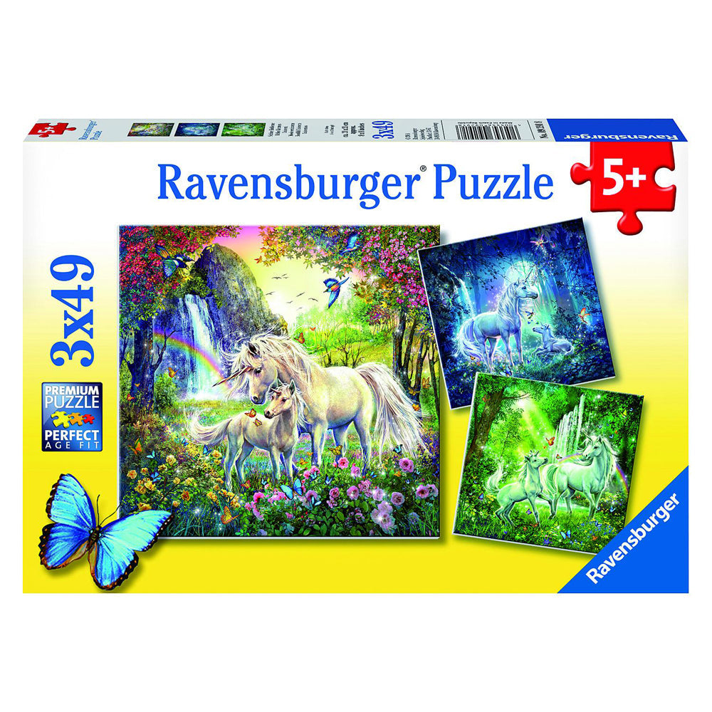 Ravensburger 3x49pc Ravensburger Beautiful Unicorns Kids/Childrens Jigsaw Puzzle Set 5y+