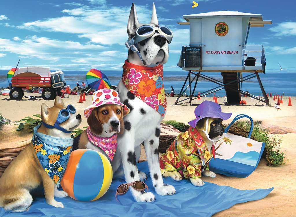 Ravensburger No Dogs On The Beach Jigsaw Puzzle Game 49x36cm Kids 6y+ (100 Pieces)