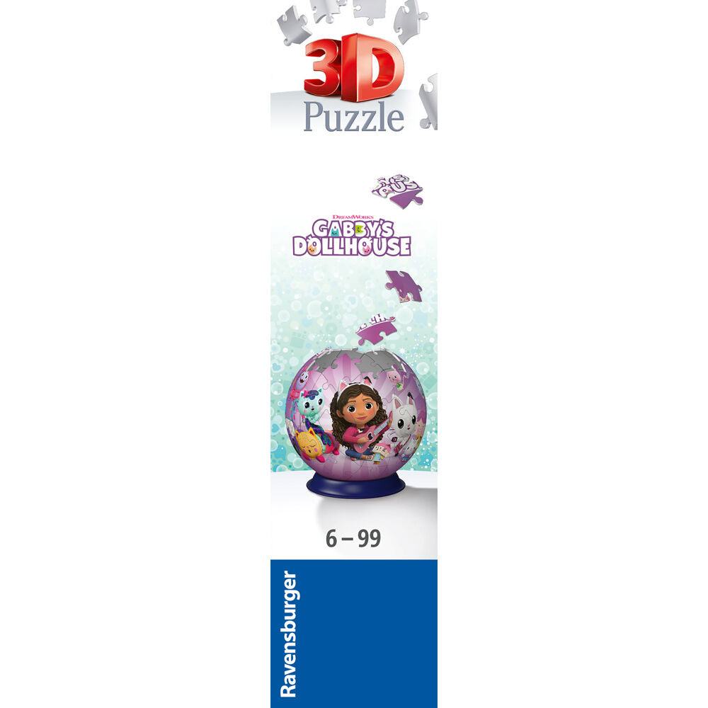 Ravensburger 3D Puzzle Ball Gabby's Dollhouse Jigsaw Game 13x13cm 6y+ (72 Pieces) — image 2