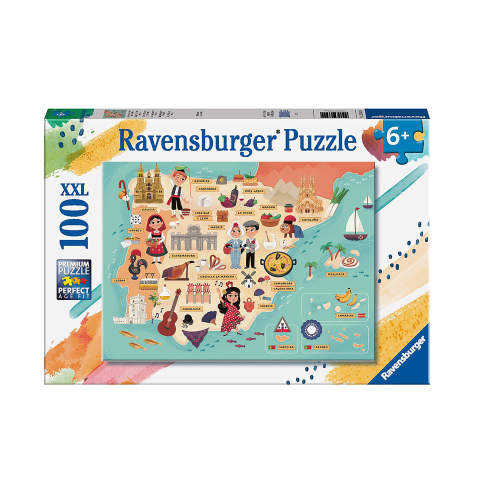 Ravensburger Map of Spain and Portugal Jigsaw Childrens Puzzle 6Y+ (100 Pieces)