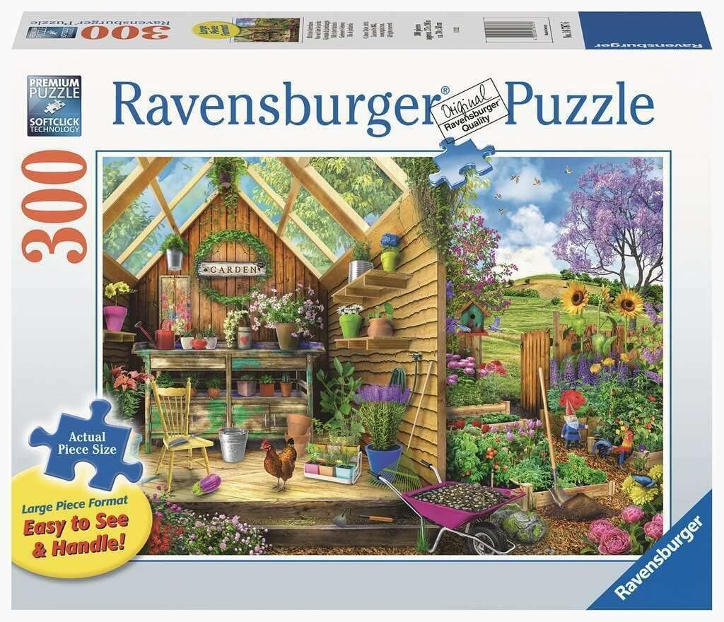 Ravensburger Gardeners Getaway Nature Theme Jigsaw Puzzle Set Family (300 Pieces)