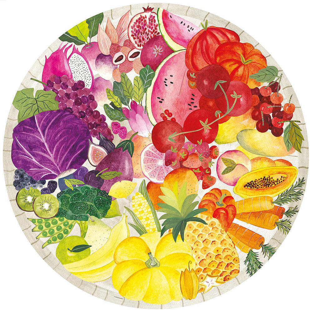 Ravensburger Fruits & Vegetables Circle Jigsaw Puzzle Toy Family (500 Pieces)