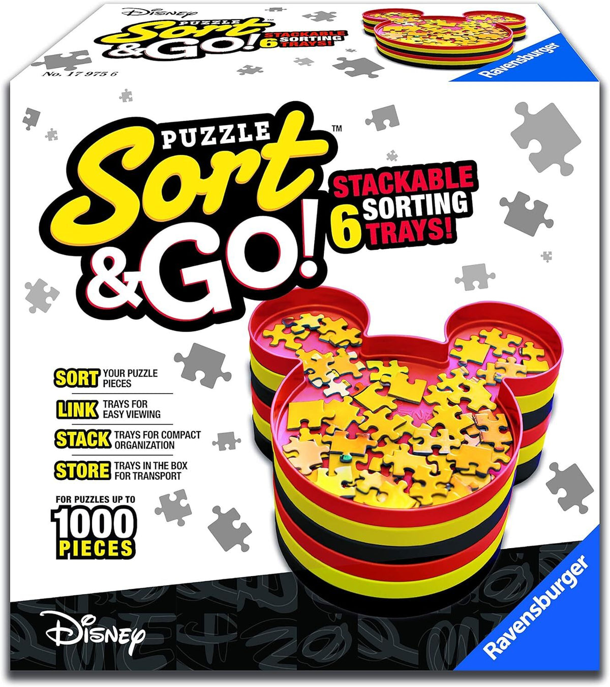 Ravensburger Disney Mickeys Sort & Go Stackable Puzzle Sorting Tray Set (6 Pieces)