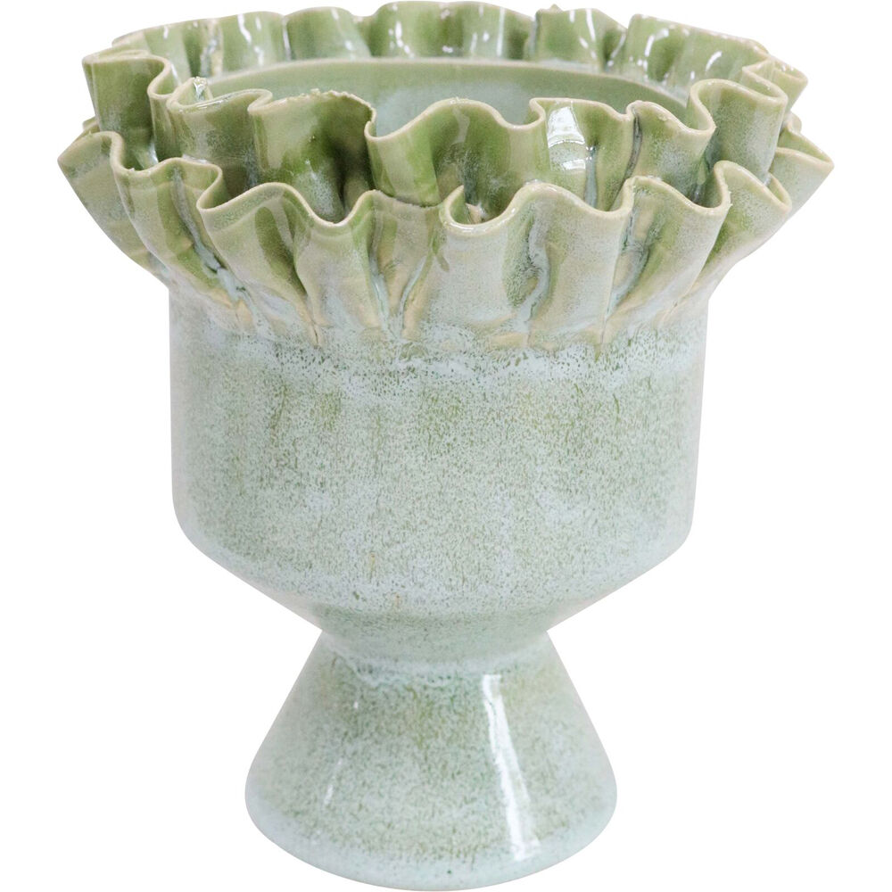 LVD Ceramic Tulip Planter/Urn Tabletop Home/Garden Decor 17cm French Green