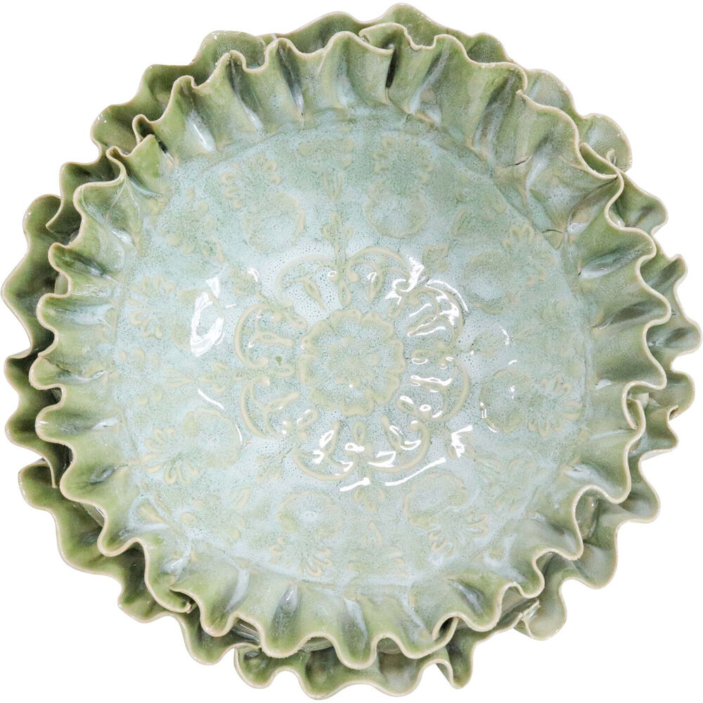 LVD Ceramic Adeline Decorative Bowl Tabletop Home Decor 23cm French Green — image 2