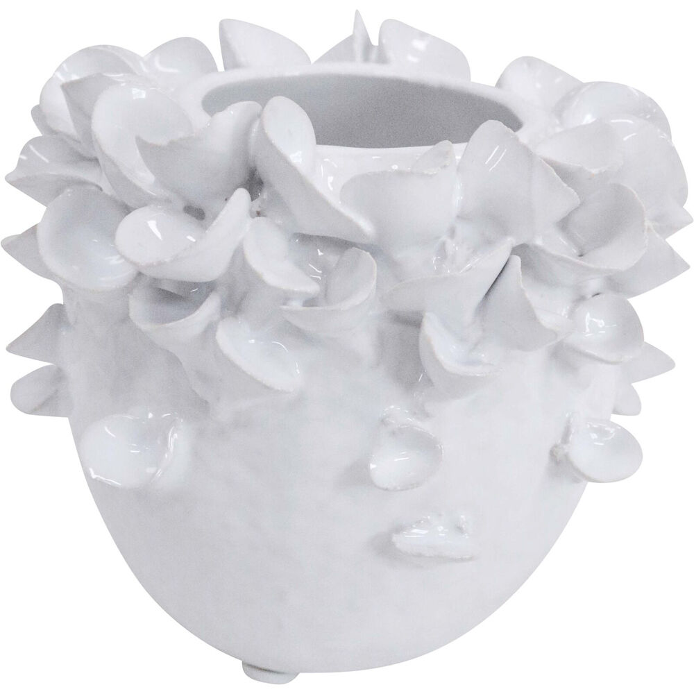 LVD Ceramic Flower Planter/Vase Tabletop Home Decor 11.5cm Petite White
