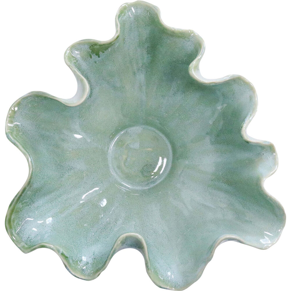 LVD Ceramic Wave Bowl Tabletop Trinket Tray Home Decor 35.5cm French Green — image 2