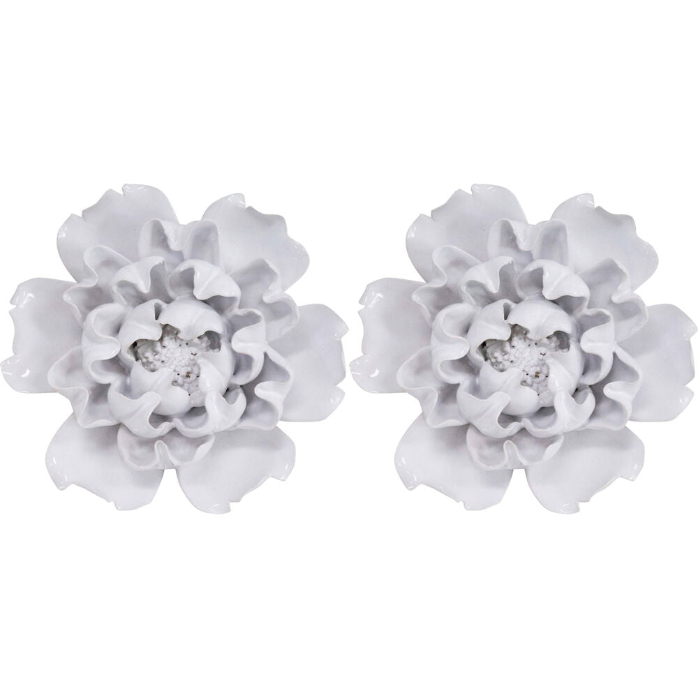 LVD Ceramic Cabbage Sculpture Home/Room Ornament Tabletop Decor 14.5cm White (2 Pack)