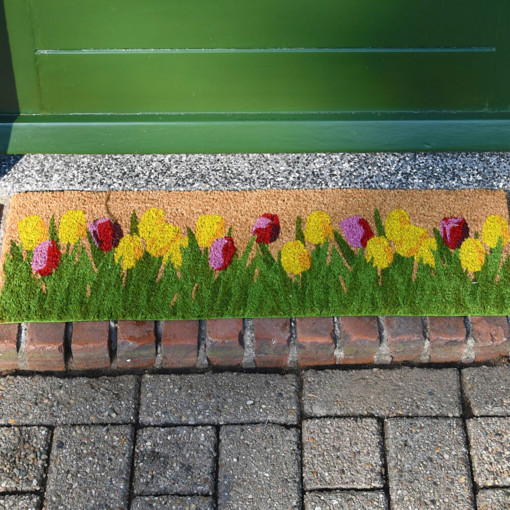 Esschert Design Coir Doormat Tulips Indoor Outdoor Decor Coconut Fibre 75cm — image 2
