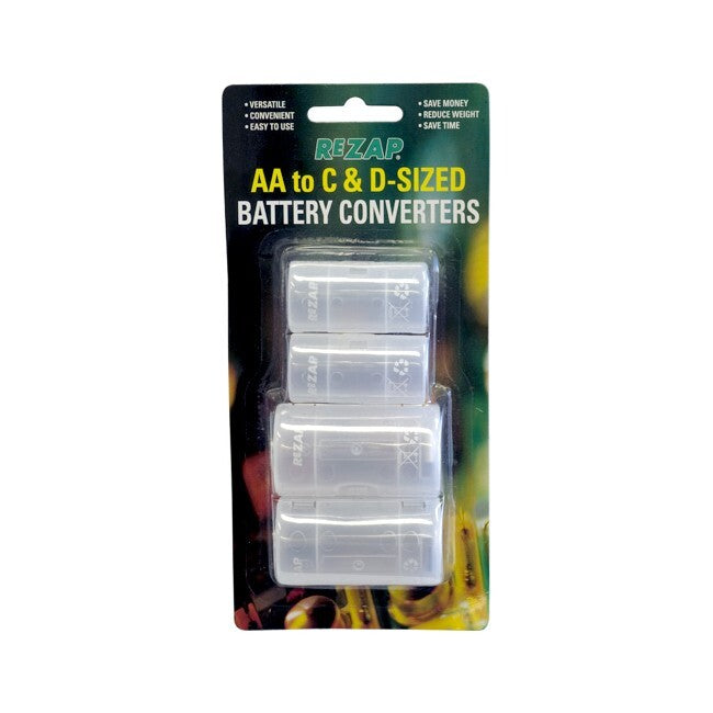 Rezap 4x Rezap AA-C/D Home/Office Battery Holder/Case/Storage Converters Clear (2 Pack) — image 3