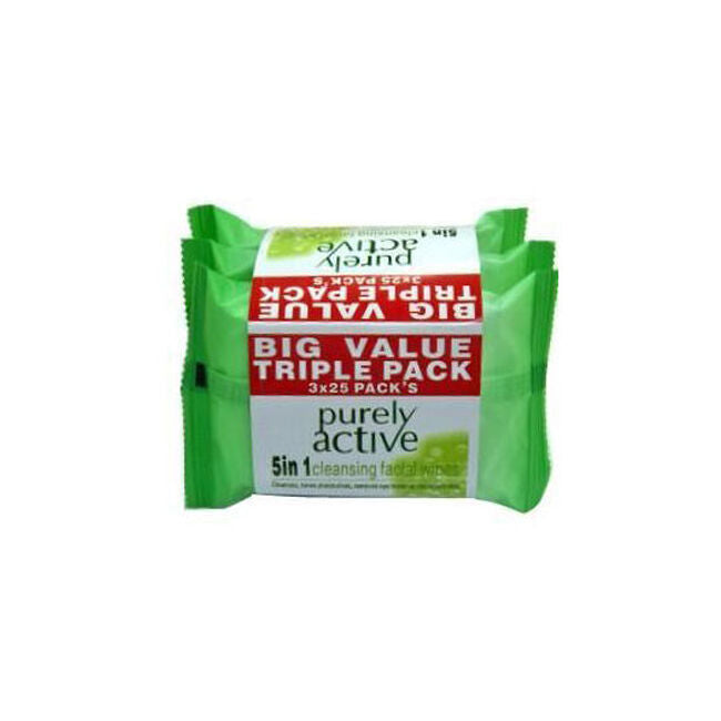 Purely Active 3x 25pc Purely Active Age Supreme Facial Wipes Makeup Remover Wet Tissue (12 Pack) — image 2